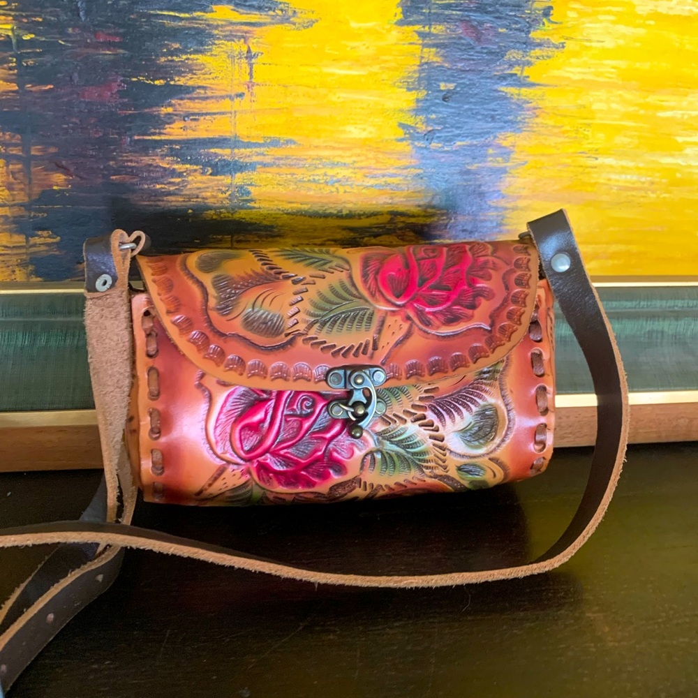 Authentic Leather Rose Purse